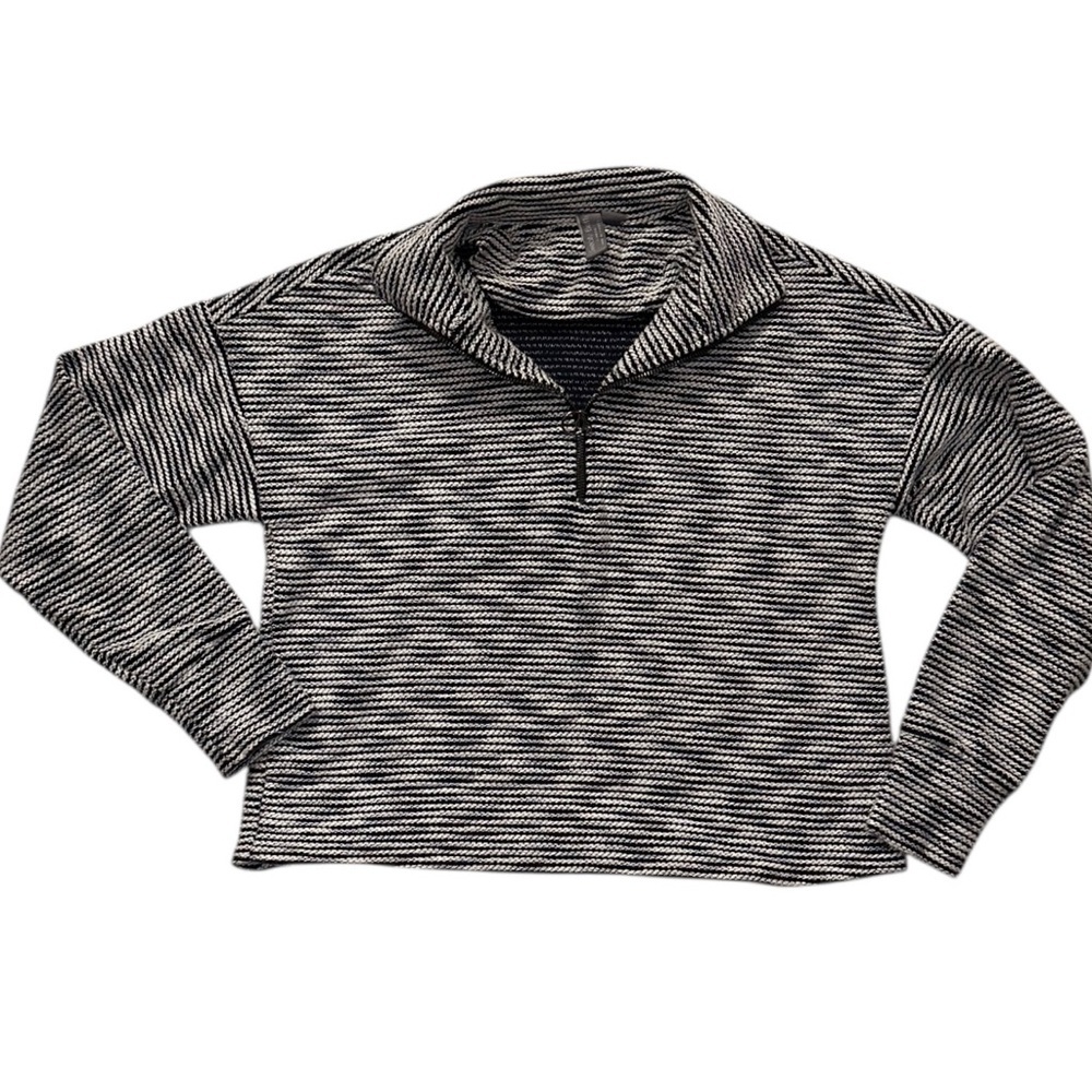 Sweaty Betty | Women’s Black & White Rest Up Half Zip Pullover Sweater ~ Size 4 - Picture 3 of 7